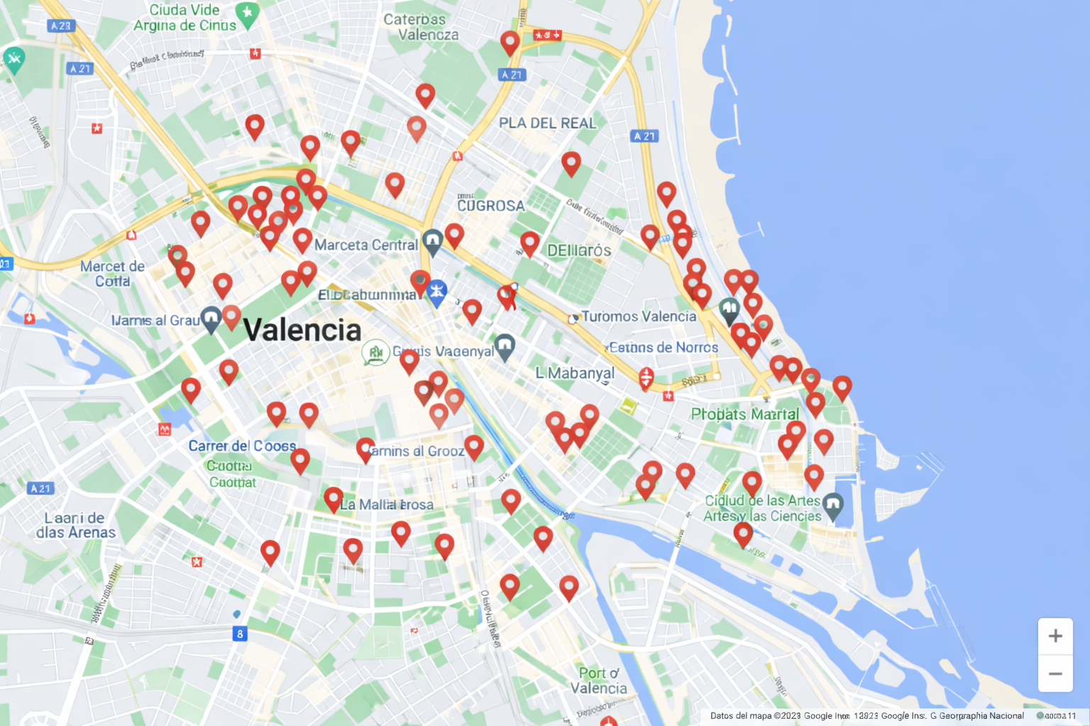 Valencia photo spots map